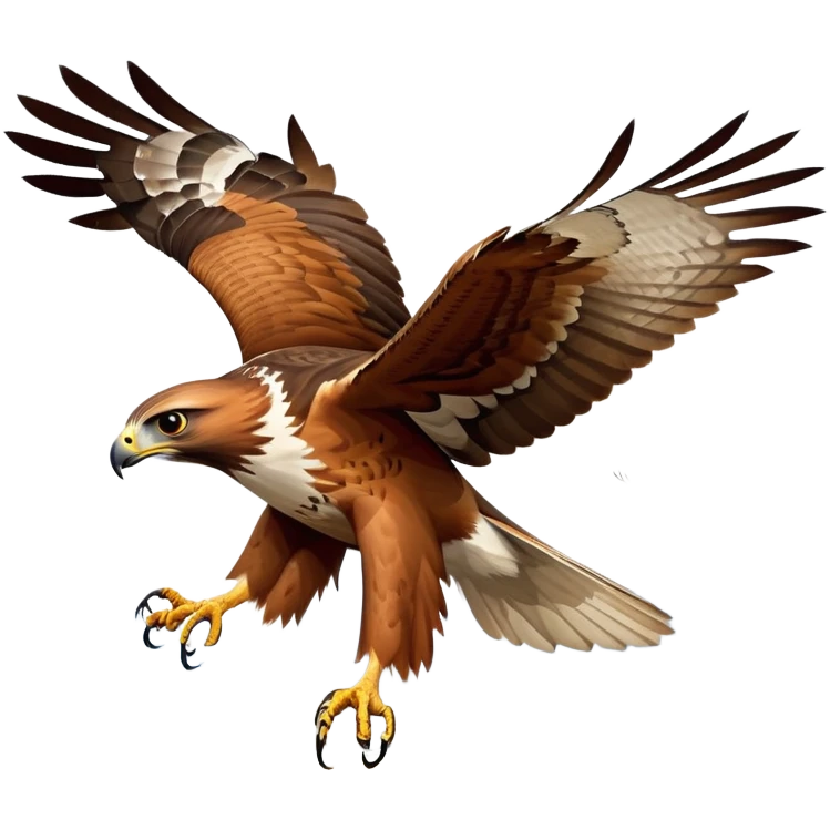 cinematic-red-tailedhawk-realistic-full-body-hunting-emoji,-powerful-brown-and-white-feathered-frame-gliding-over-a-vast-landscape,-sharp-hooked-beak-partially-open,-intelligent-eyes-focused-intensely-on-the-ground-below,-strong-talons-flexing-in-anticipation,-broad-wings-catching-the-wind-with-effortless-grace,-simplified-yet-realistic-focused-features,-highly-detailed,-glowing-with-a-bold-determined-light emoji
