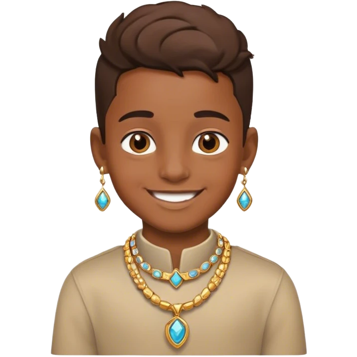 smiling boy with jewelry emoji