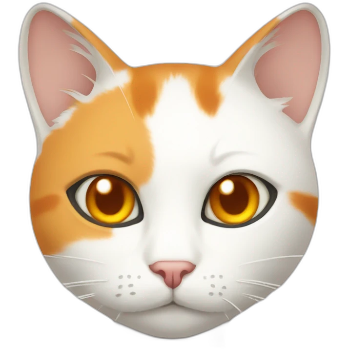 white and orange cat with missing eye emoji