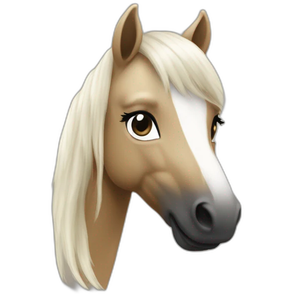 poney beige avec crinère noir et blanche emoji