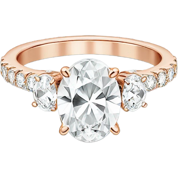 rose gold engagement ring with sparkly oval shaped diamond  emoji