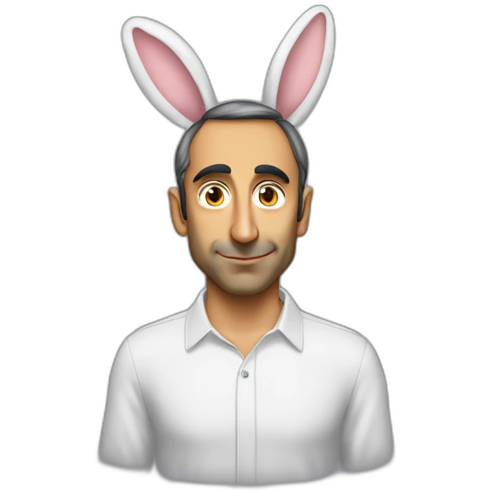 Eric Zemmour with bunny ears emoji