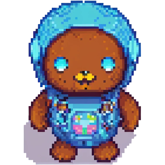 Discord mascot Clyde, small and iconic pixel art style, no text emoji