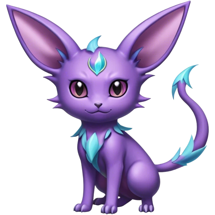 Shiny Dark Cute Edgy Cool Ethereal Espeon-Haunter-Nidorino-fusion-hybrid full body  emoji
