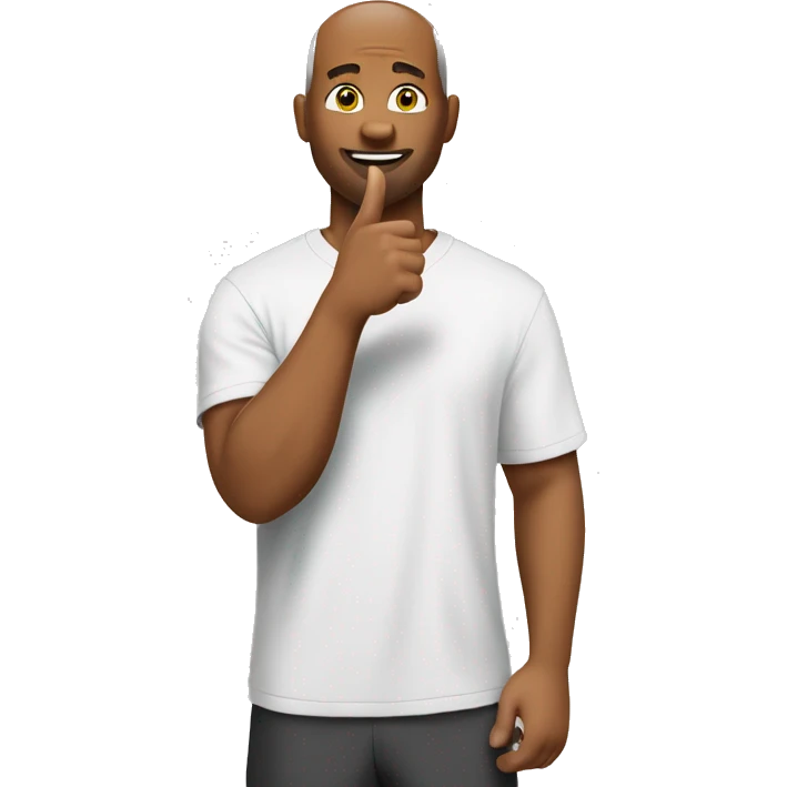 A white men who wears nike t-shirt makes a ok sign with his thumb  emoji
