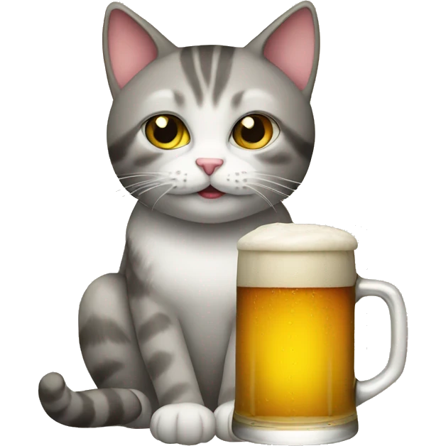 Cat with beer emoji