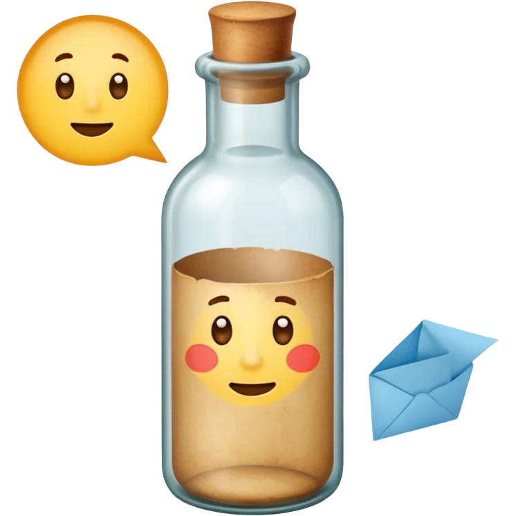 glass bottle with a paper message inside emoji