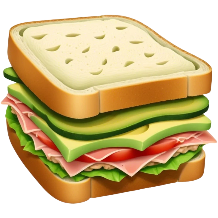 Tuna and avocado inside a sandwich emoji