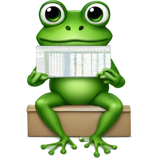 Frog working on excel emoji