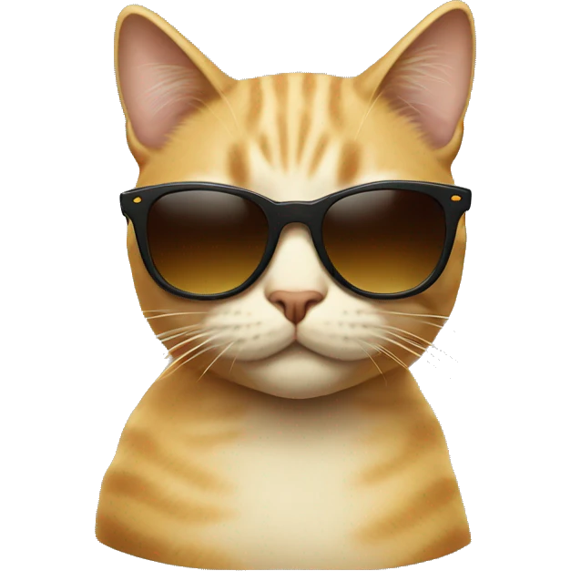 Cat with sunglasses on smokin emoji