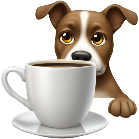Perro tomando café  emoji