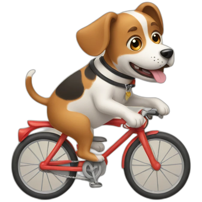 Dog riding a bike emoji