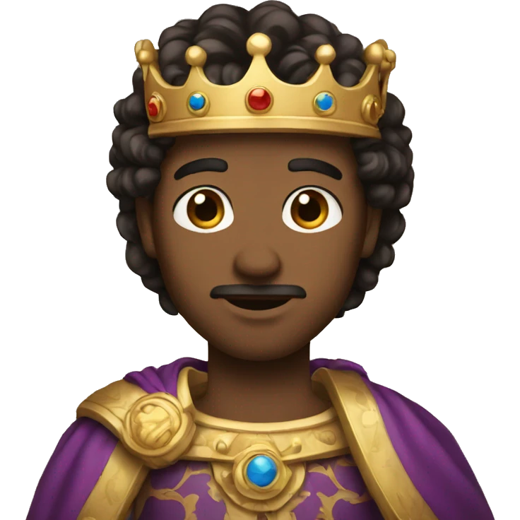 King with dark brown hair, brown eyes and light skin emoji