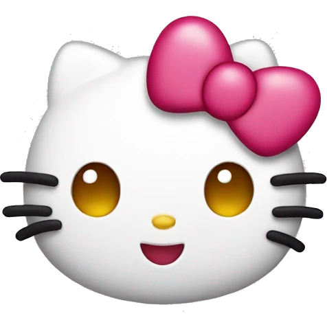 Hello kitty with hearts emoji