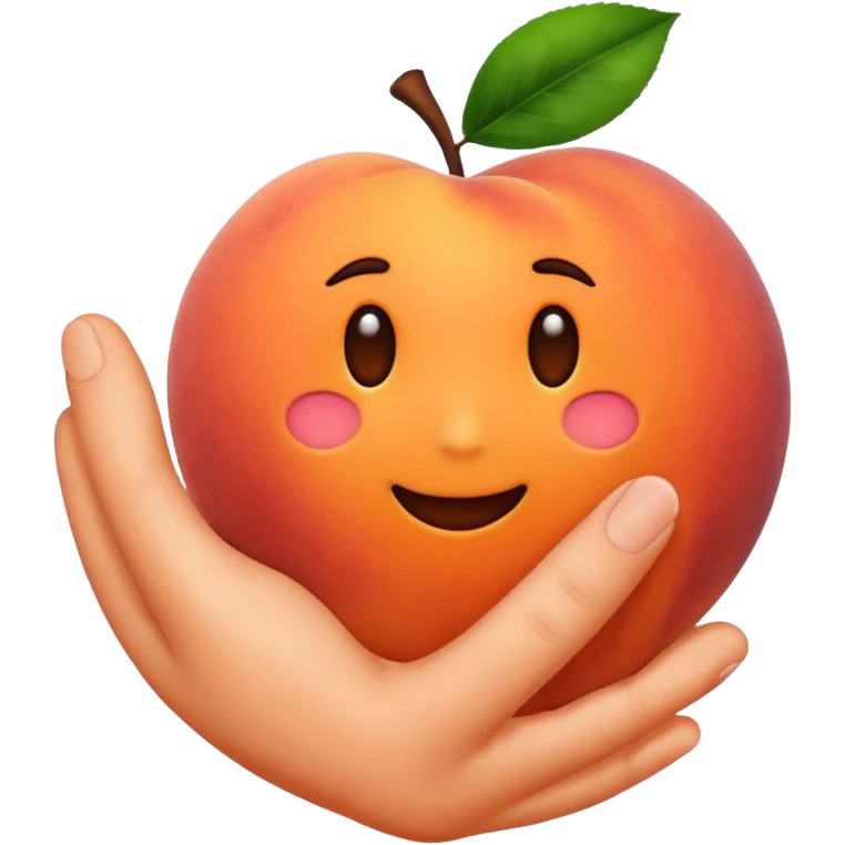 Peach emoji with hand print on it emoji