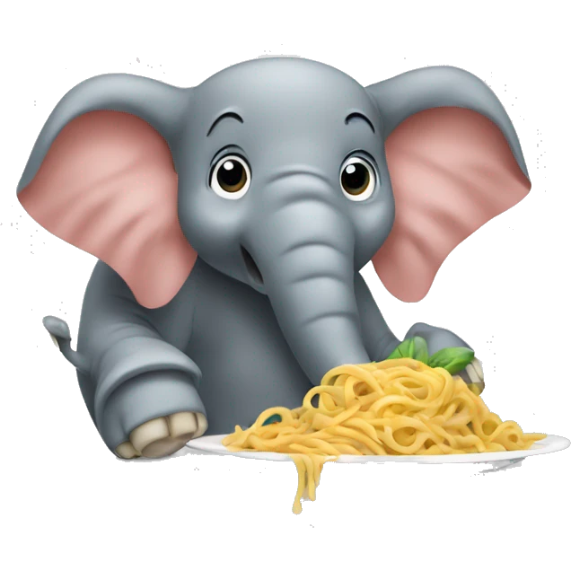 Elephant eating pasta emoji