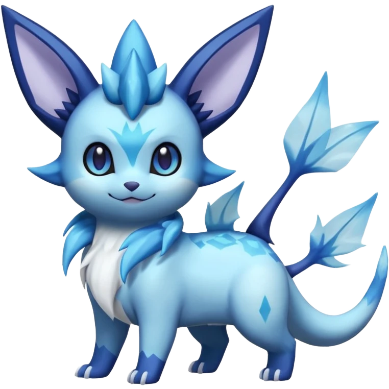 Nebulae Noibat-Vaporeon-Glaceon-Meowstic-Fakémon-hybrid-creature (full body)  emoji