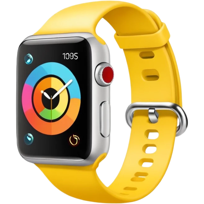 a colourful apple watch with fitness rings in the style of an ios emoji  emoji