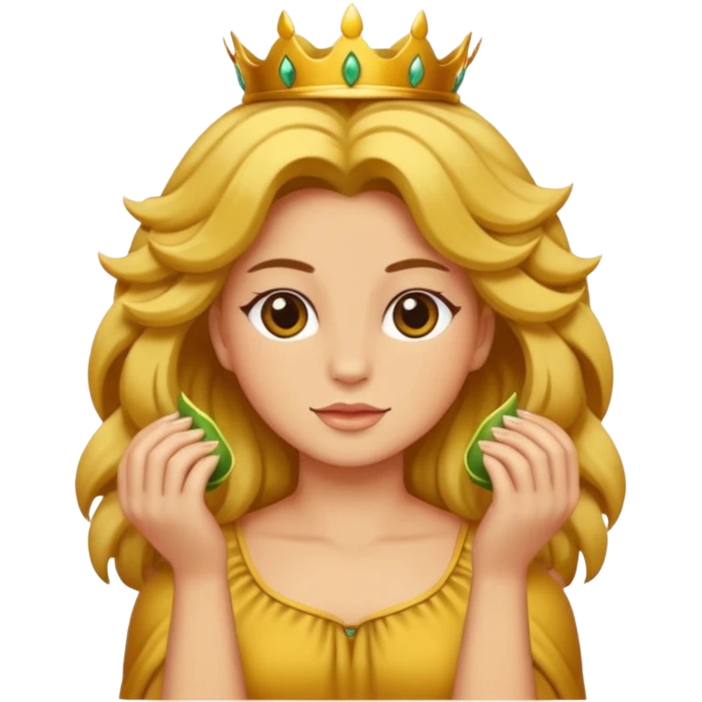 Gata masajeando el pelo de un león emoji