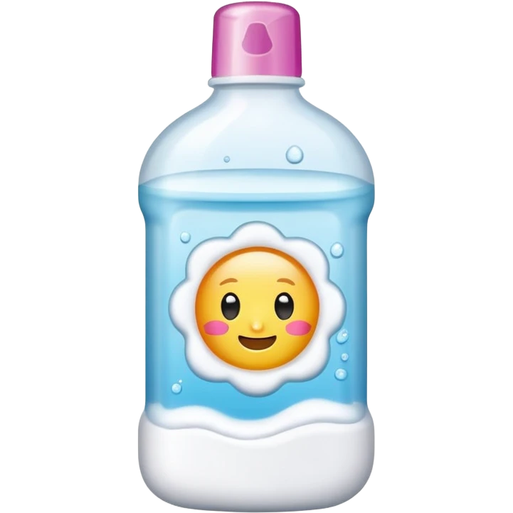 Bottle with a sticker for bath foam   emoji