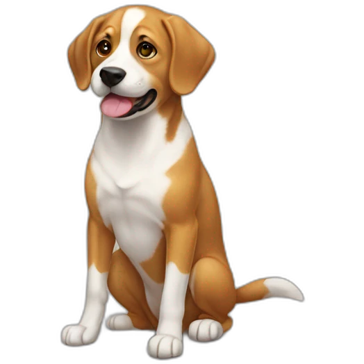 Chat sur un chien emoji