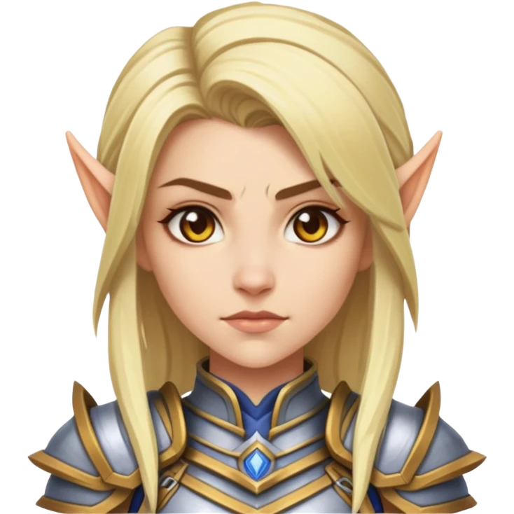 Warcraft female blonde half-Dranei  emoji