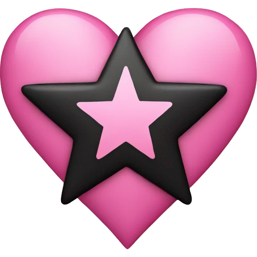 pink heart and black star emoji