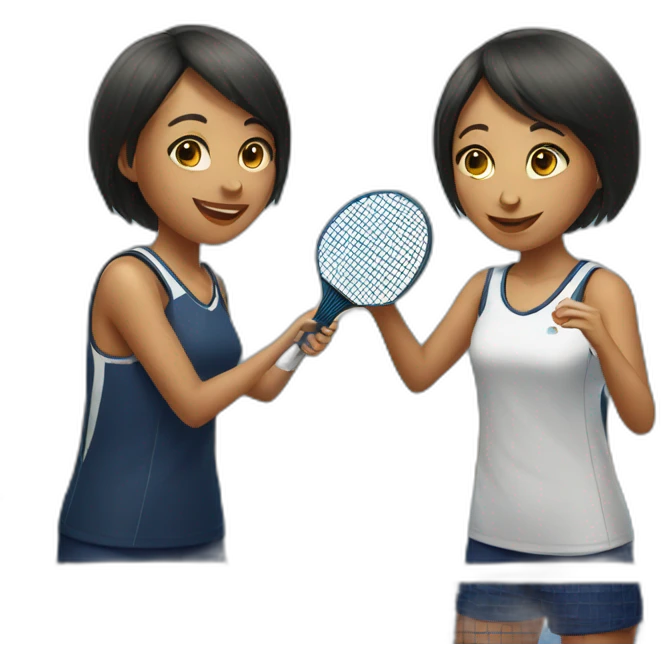 two pingpong girls emoji