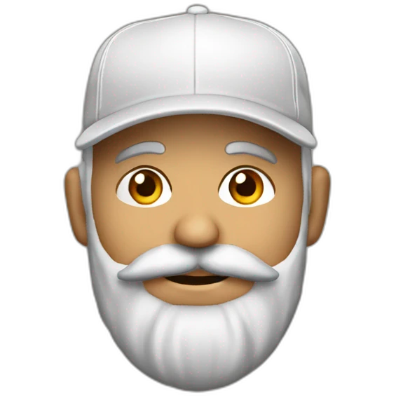 Viejo con barba y gorra de beisbol emoji