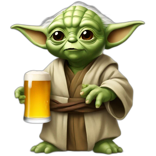 Yoda qui boit une bière emoji