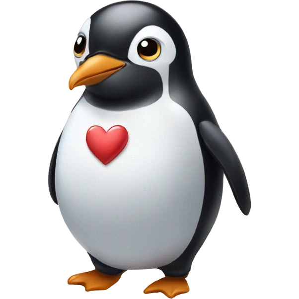 penguin with heart eyes emoji
