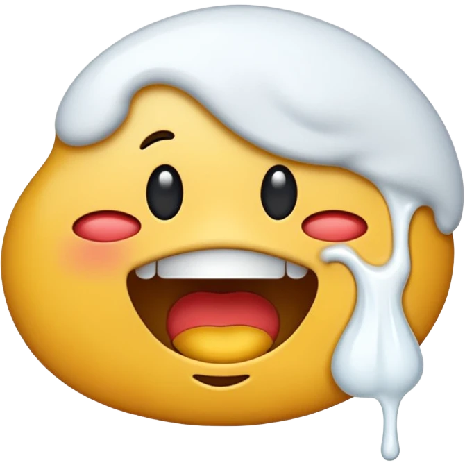 emoji with WHITE glue spilling out its mouth emoji
