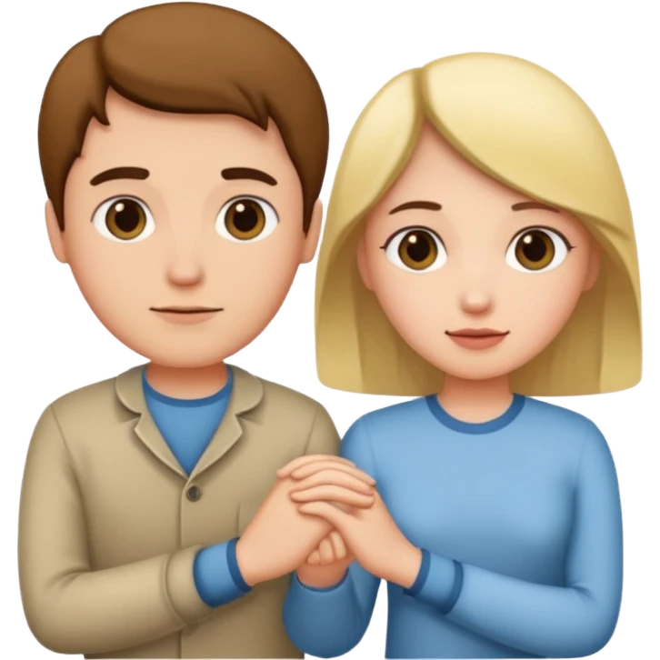 intimacy, holding hands, soft expression emoji