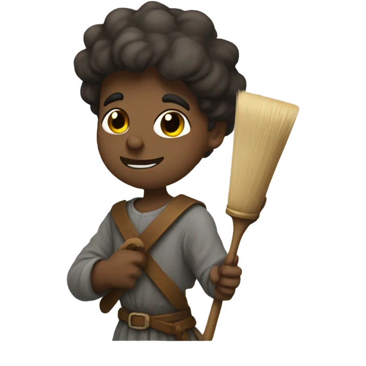 medieval boy in profile with palette and brush emoji