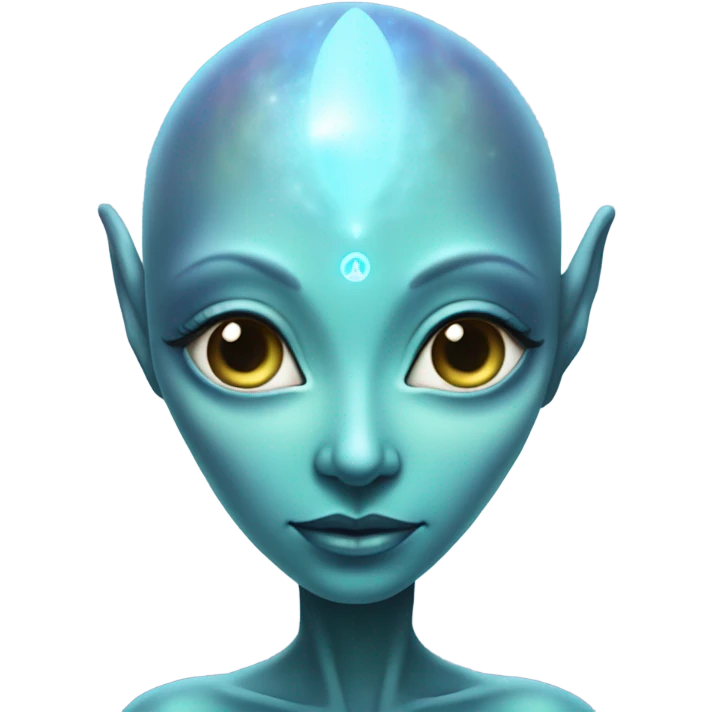 Pleiadian alien female third eye full body emoji