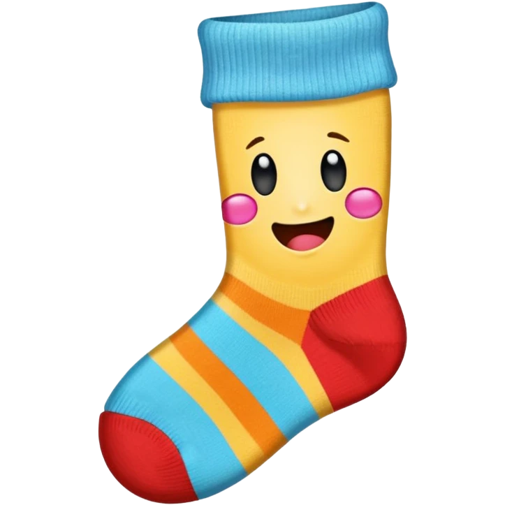cute emoji of a worn-out sock with a hole at the big toe emoji