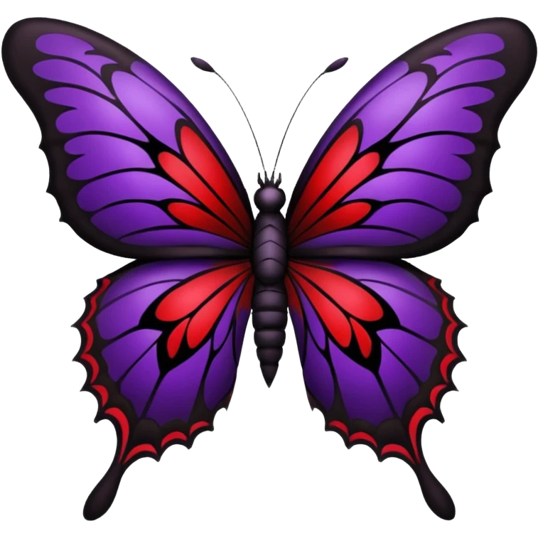 Black and red and purple gothic badass edgy cool butterfly  emoji