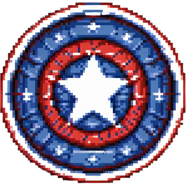 Captain America shield, bold red white and blue, iconic star in center emoji