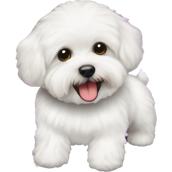 White maltipoo yoga mat emoji