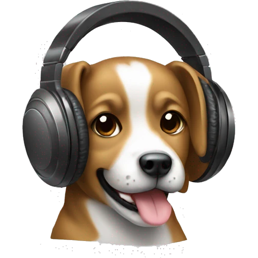 dog wih headphones emoji