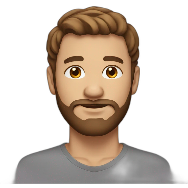 man with round face, short brown hair, beard and nose ring emoji