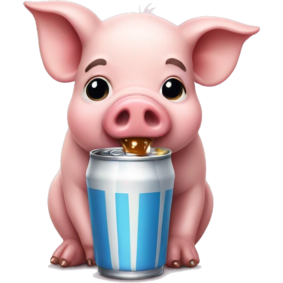 small pig drinking soda emoji