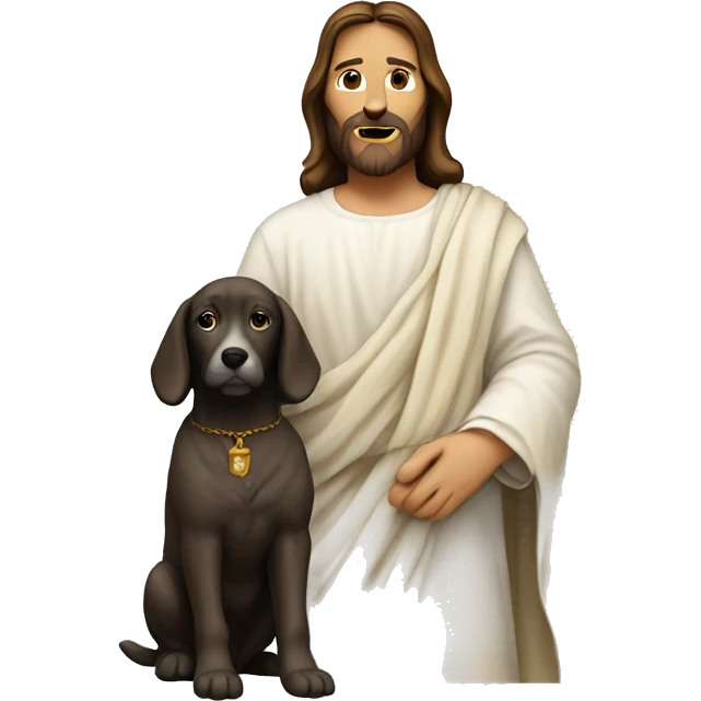 Jesus with a dog emoji
