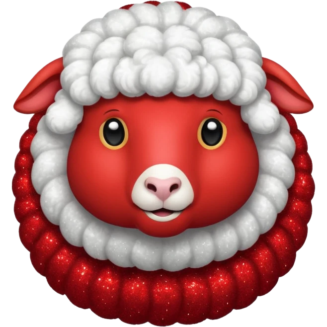 red glitter sheep emoji
