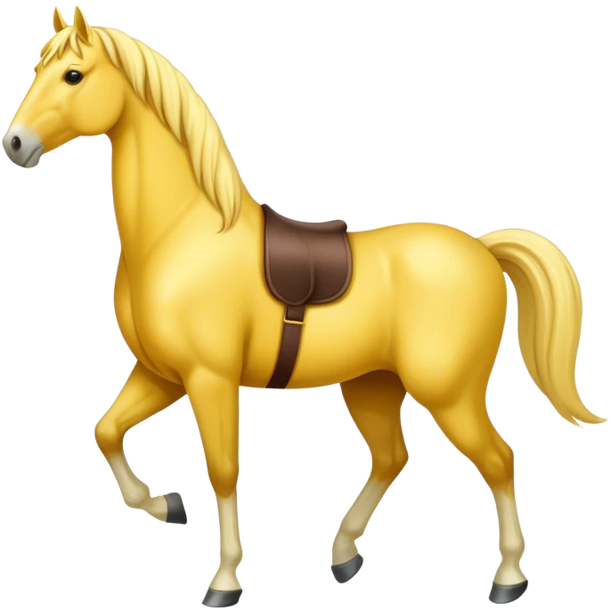 A standing yellow mature horse emoji