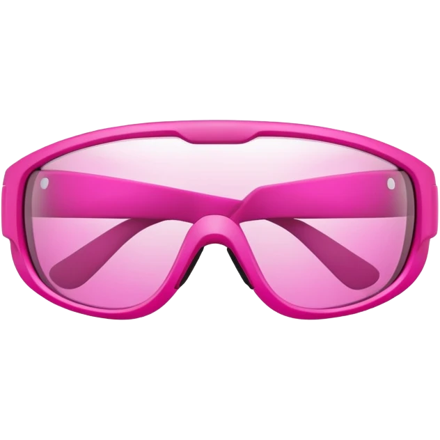 bold pink sport eyewear with wrap-around protective lens, thick frame emoji