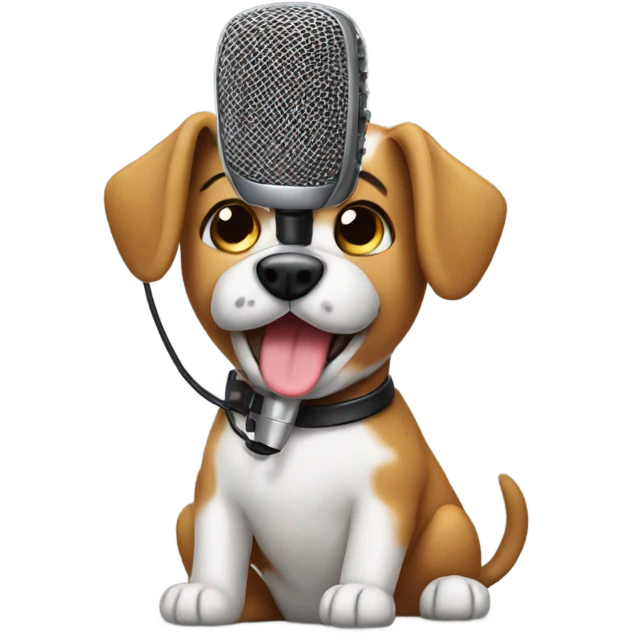 Dog with a microphone  emoji