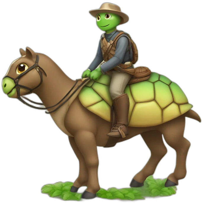 Tortue sur un cheval emoji