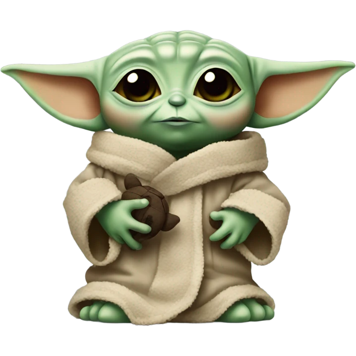 Baby yoda with stuffy emoji