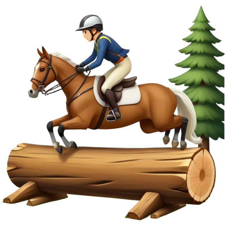 xc horse and rider jumping a table or a log (3 day eventing) emoji